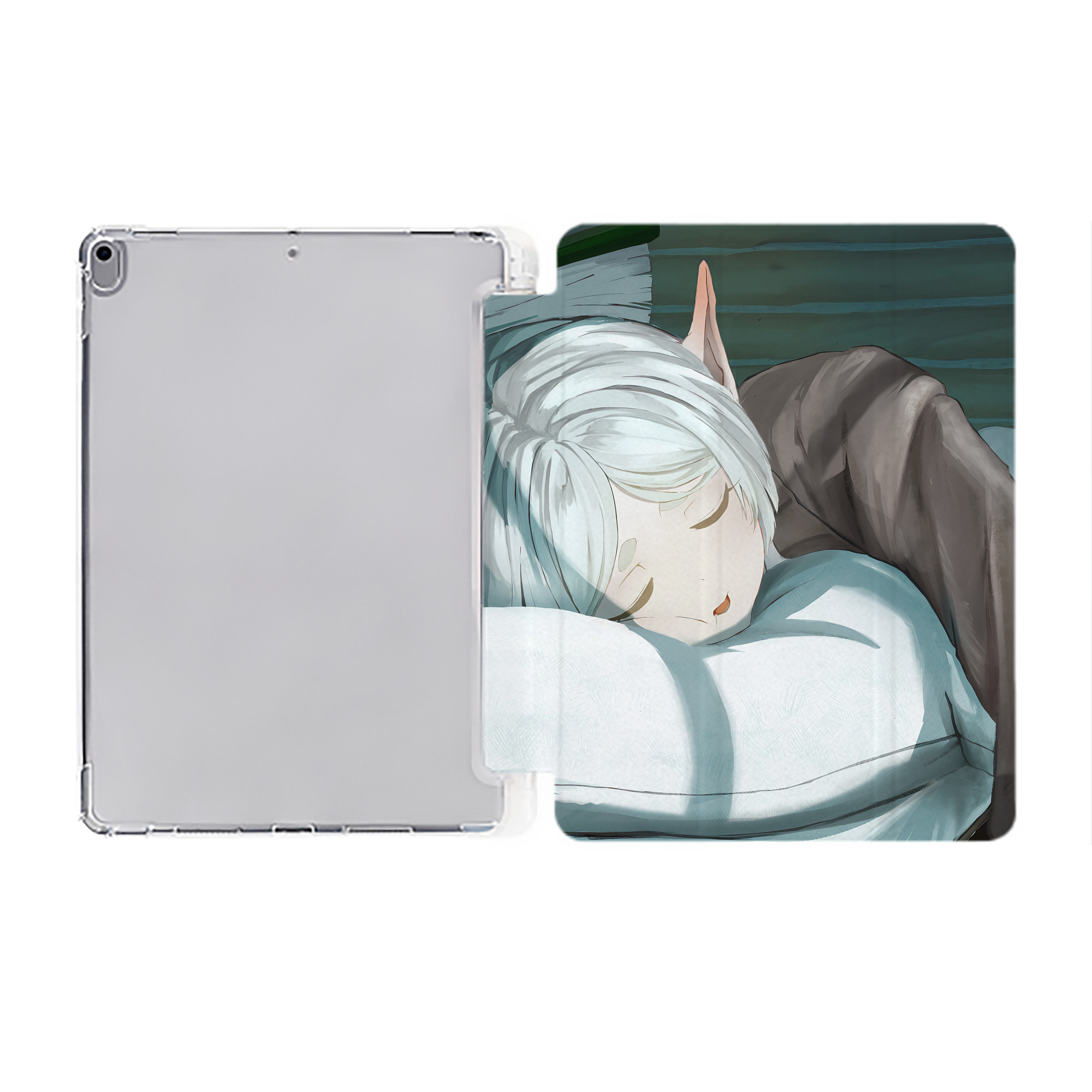 （画像用） 葬送のフリーレン Frieren IPad ケース ペン収納付き 三つ折りスタンド PUレザー×シリコン 対応機種9.5/10.5/10.9インチ